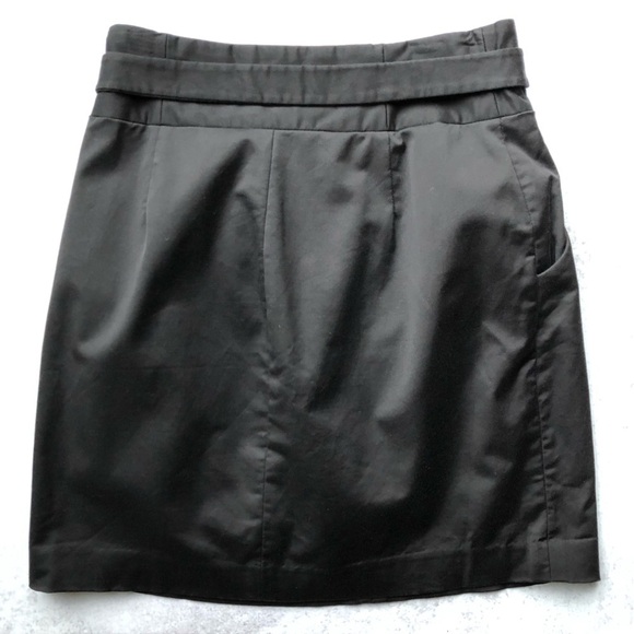 Club Monoco Black Belted Mini A-line Skirt 6 - Picture 6 of 8